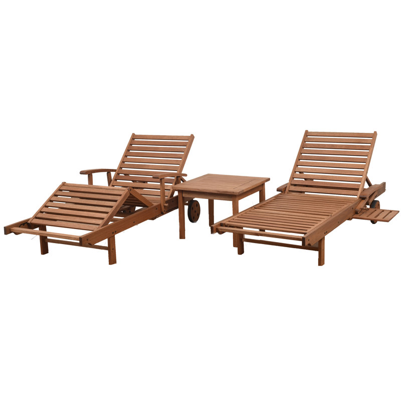 Newbury Patio 3 Piece Single Chaise Lounge Set & Reviews AllModern